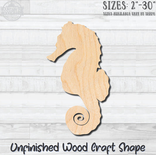 Seahorse Unfinished Wood Shape Blank Laser Cut Out Woodcraft Craft Supply