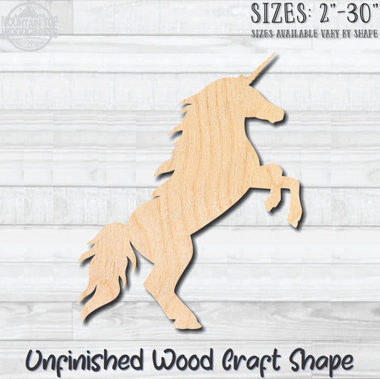 Unicorn Unfinished Wood Shape Blank Laser Cut Out Woodcraft Craft Supply