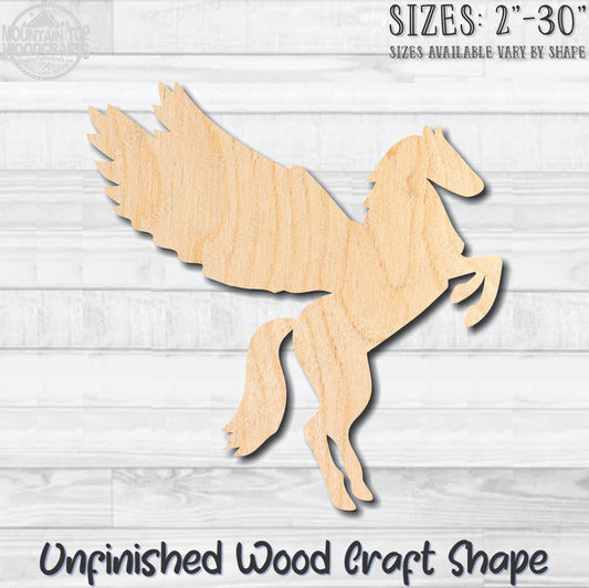 Pegasus Unfinished Wood Shape Blank Laser Cut Out Woodcraft Craft Supply