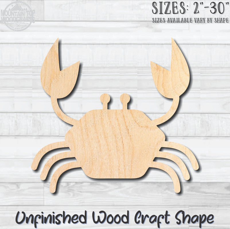 Crab 2 Unfinished Wood Shape Blank Laser Cut Out Woodcraft Craft Supply