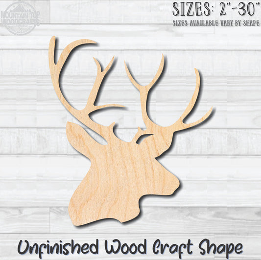 Deer Mountain Scene Unfinished Wood Shape Blank Laser Cut Out Woodcraft Craft Supply