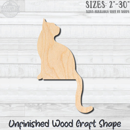 Sitting Cat Door Frame Unfinished Wood Shape Blank Laser Cut Out Woodcraft Craft Supply