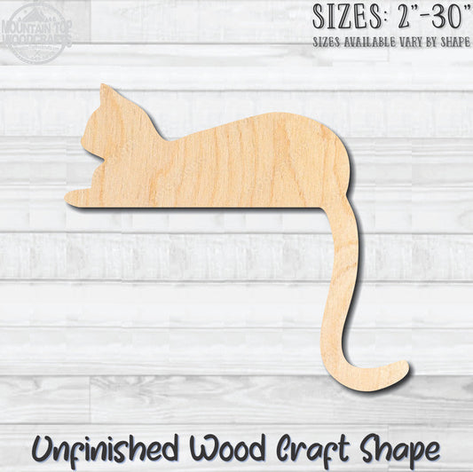 Laying Cat Door Frame Unfinished Wood Shape Blank Laser Cut Out Woodcraft Craft Supply