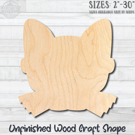 Cat Face Unfinished Wood Shape Blank Laser Cut Out Woodcraft Craft Supply
