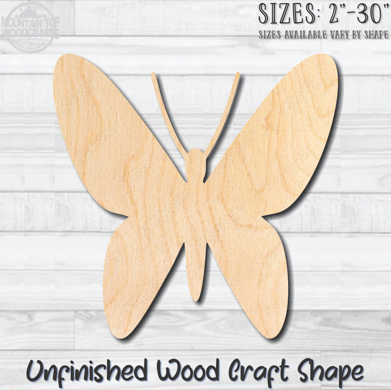 Butterfly 2 Unfinished Wood Shape Blank Laser Engraved Cutout Woodcraft Craft Supply