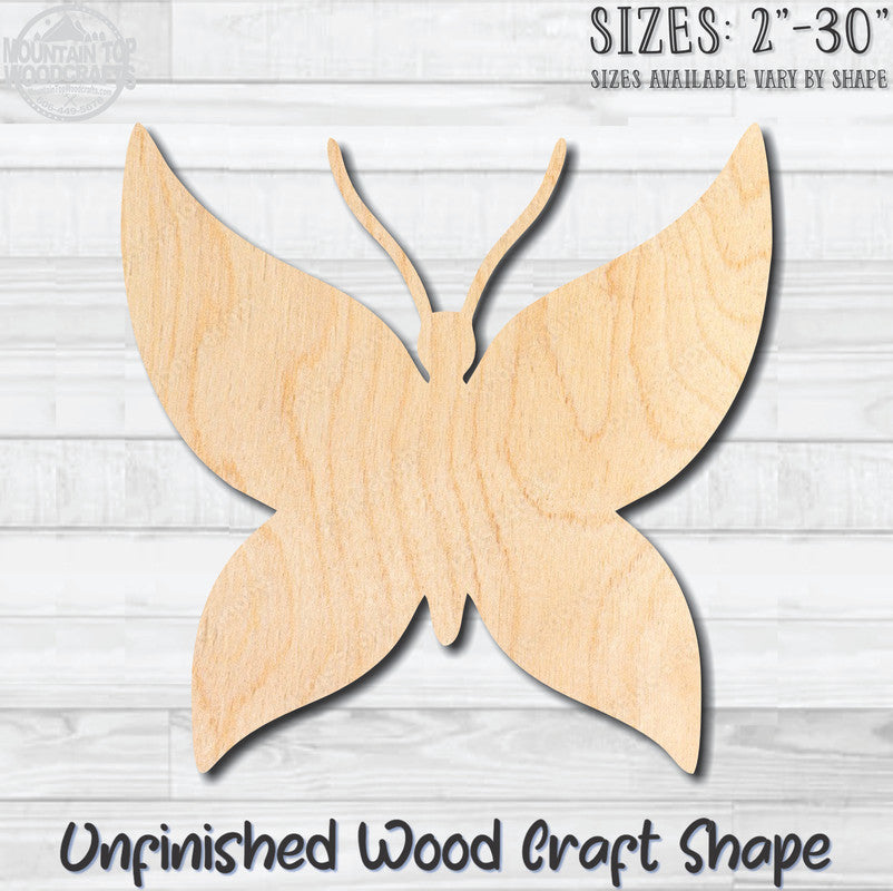 Butterfly 23 Unfinished Wood Shape Blank Laser Engraved Cutout Woodcraft Craft Supply