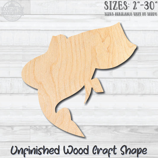 Bass Catfish Perch Unfinished Wood Shape Blank Laser Cut Out Woodcraft Craft Supply