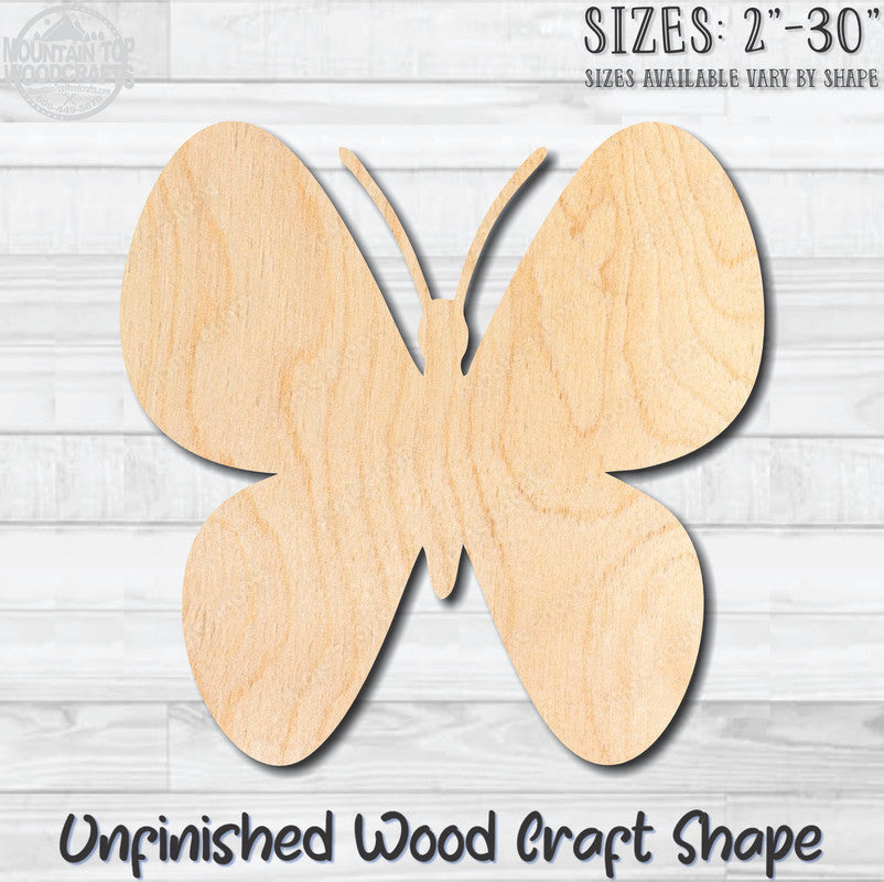 Butterfly 33 Unfinished Wood Shape Blank Laser Engraved Cutout Woodcraft Craft Supply