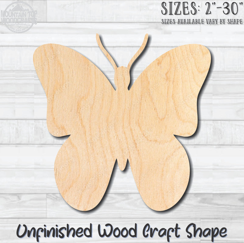 Butterfly 34 Unfinished Wood Shape Blank Laser Engraved Cutout Woodcraft Craft Supply