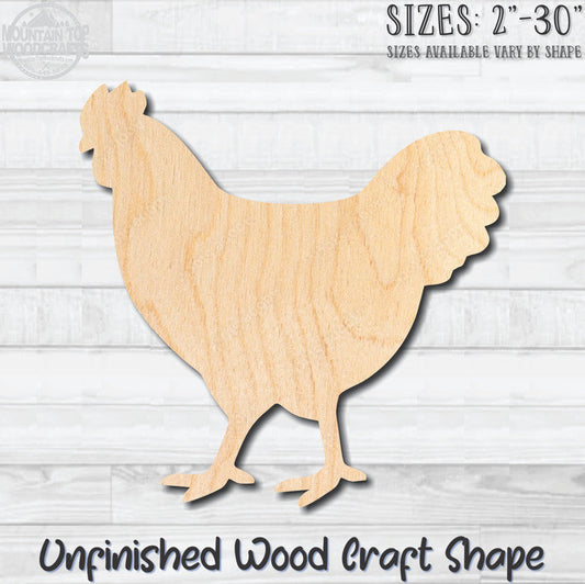 Chicken Rooster Unfinished Wood Shape Blank Laser Cut Out Woodcraft Craft Supply