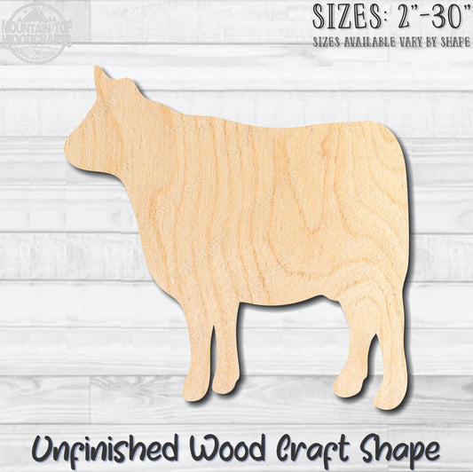 Cow Bull Unfinished Wood Shape Blank Laser Cut Out Woodcraft Craft Supply