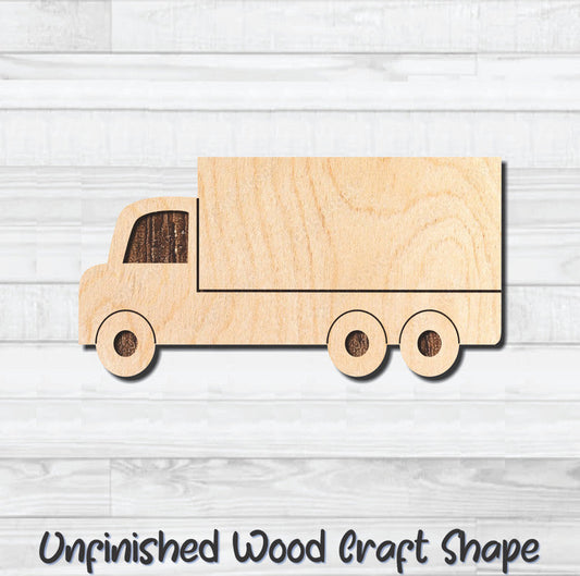 Big Box Truck Auto Unfinished Wood Shape Blank Laser Engraved Cutout Woodcraft Craft Supply