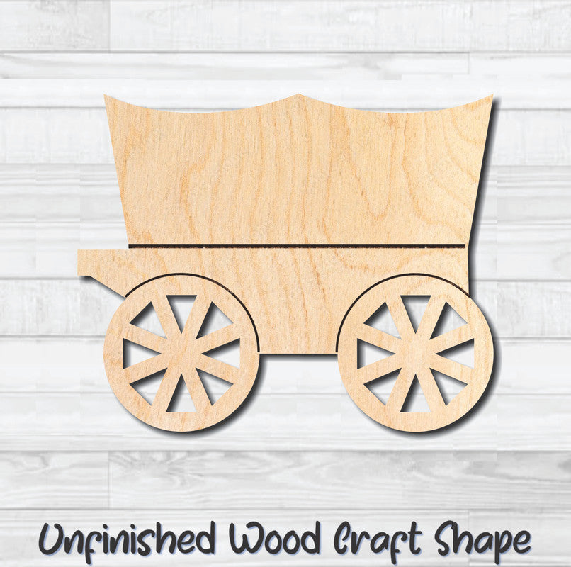 Old Wagon Stagecoach 1 Unfinished Wood Shape Blank Laser Engraved Cutout Woodcraft Craft Supply