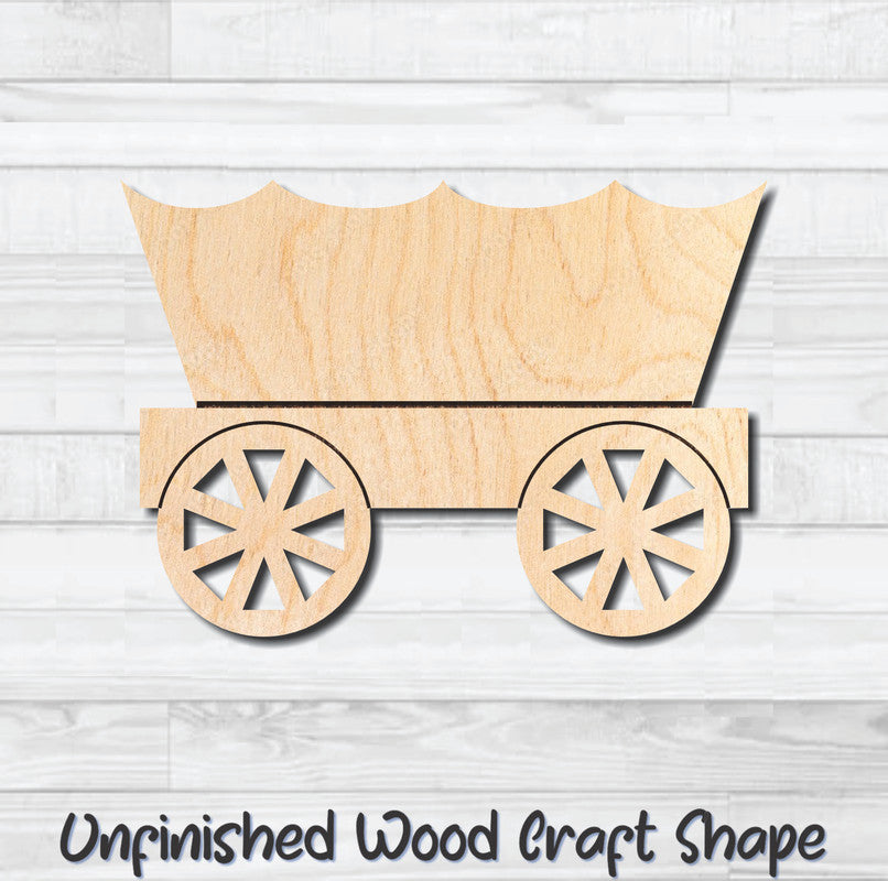 Old Wagon Stagecoach 2 Unfinished Wood Shape Blank Laser Engraved Cutout Woodcraft Craft Supply