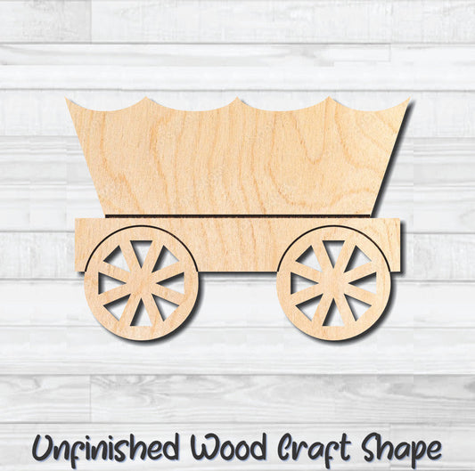 Old Wagon Stagecoach 2 Unfinished Wood Shape Blank Laser Engraved Cutout Woodcraft Craft Supply