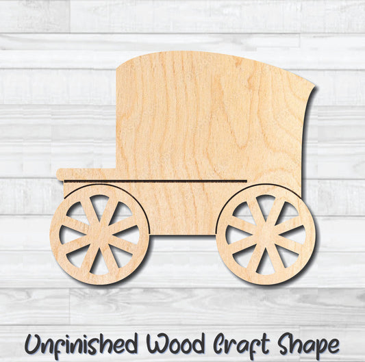 Old Wagon Stagecoach 3 Unfinished Wood Shape Blank Laser Engraved Cutout Woodcraft Craft Supply