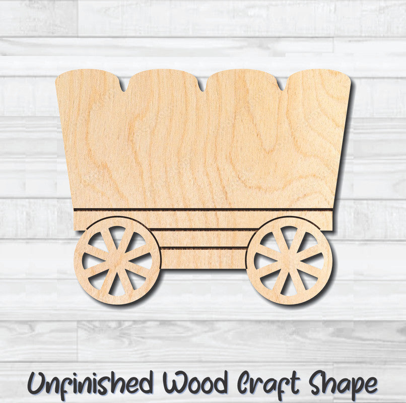 Old Wagon Stagecoach 4 Unfinished Wood Shape Blank Laser Engraved Cutout Woodcraft Craft Supply