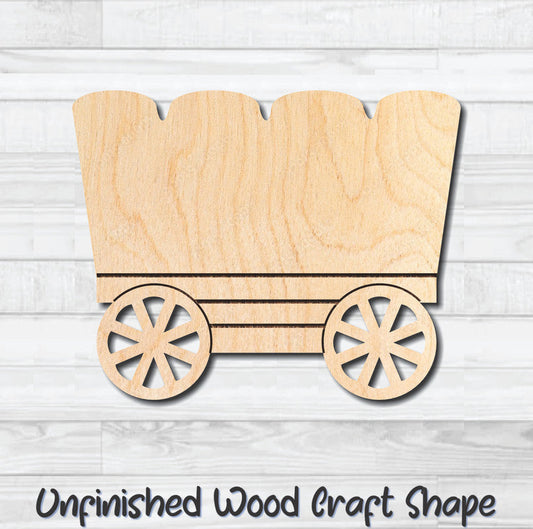 Old Wagon Stagecoach 4 Unfinished Wood Shape Blank Laser Engraved Cutout Woodcraft Craft Supply
