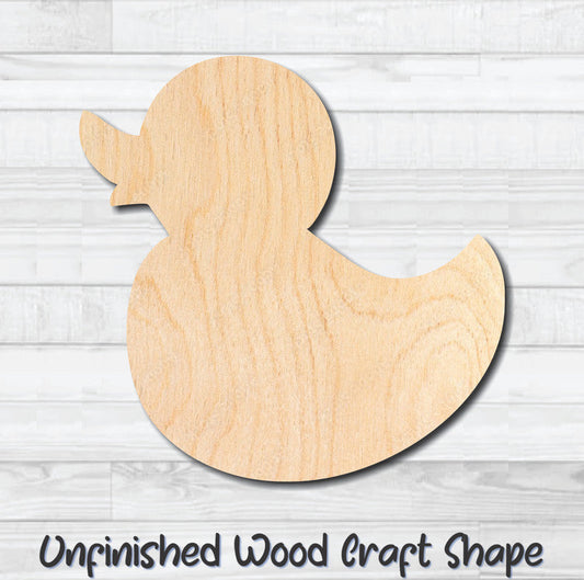 Rubber Ducky Toy Bath Unfinished Wood Shape Blank Laser Engraved Cut Out Woodcraft Craft Supply