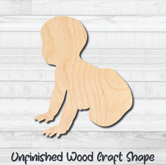 Baby Silhouette 1 Unfinished Wood Shape Blank Laser Engraved Cutout Woodcraft Craft Supply