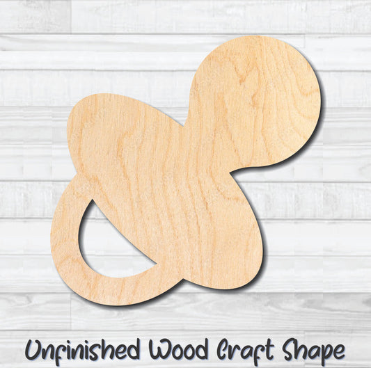 Pacifier Binky Baby Unfinished Wood Shape Blank Laser Engraved Cutout Woodcraft Craft Supply