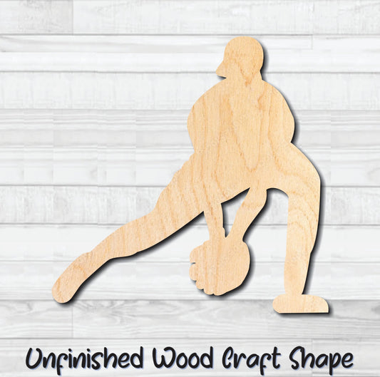 Baseball Player Fielder Shortstop Unfinished Wood Shape Blank Laser Engraved Cut Out Woodcraft Craft Supply