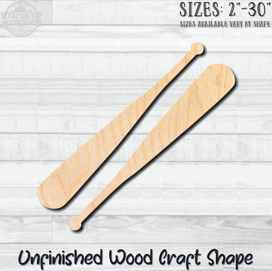 Baseball Bat Unfinished Wood Shape Blank Laser Engraved Cut Out Woodcraft Craft Supply