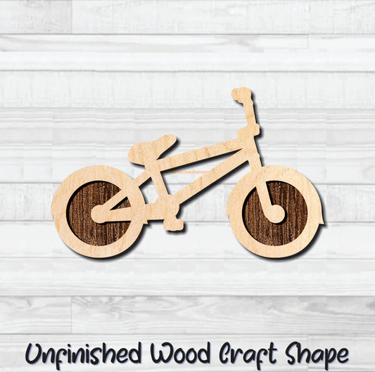 BMX Bicycle Bike Unfinished Wood Shape Blank Laser Engraved Cut Out Woodcraft Craft Supply