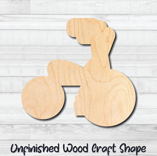 Tricycle Bike Unfinished Wood Shape Blank Laser Engraved Cut Out Woodcraft Craft Supply