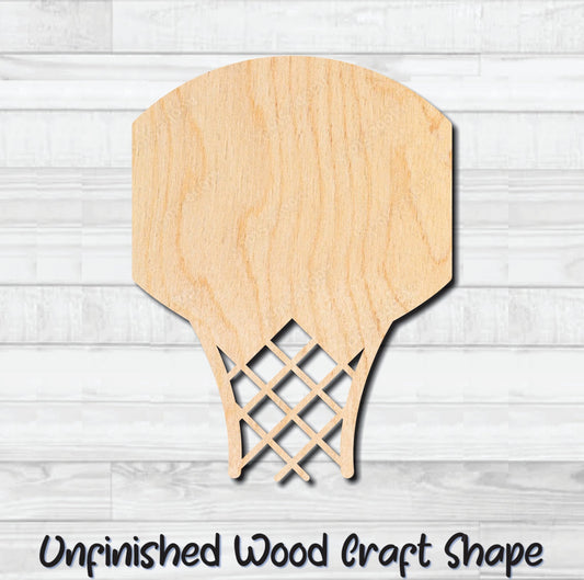 Basketball Hoop Unfinished Wood Shape Blank Laser Engraved Cut Out Woodcraft Craft Supply