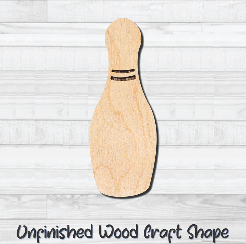 Bowling Pin Unfinished Wood Shape Blank Laser Engraved Cutout Woodcraft Craft Supply