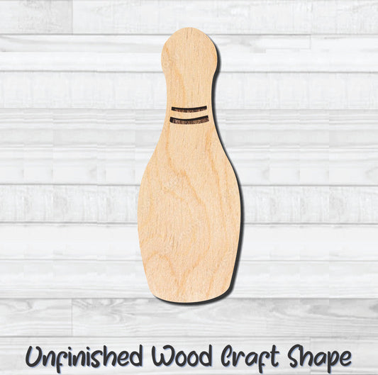 Bowling Pin Unfinished Wood Shape Blank Laser Engraved Cutout Woodcraft Craft Supply