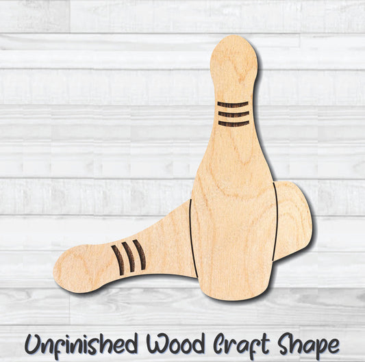 Bowling Pins Unfinished Wood Shape Blank Laser Engraved Cutout Woodcraft Craft Supply