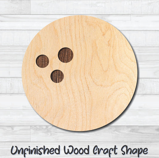 Bowling Ball Unfinished Wood Shape Blank Laser Engraved Cutout Woodcraft Craft Supply