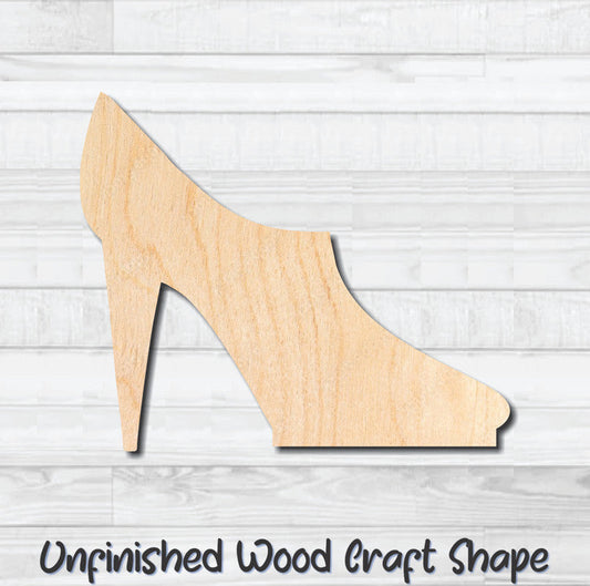 Stiletto Heels Shoes Unfinished Wood Shape Blank Laser Engraved Cutout Woodcraft Craft Supply