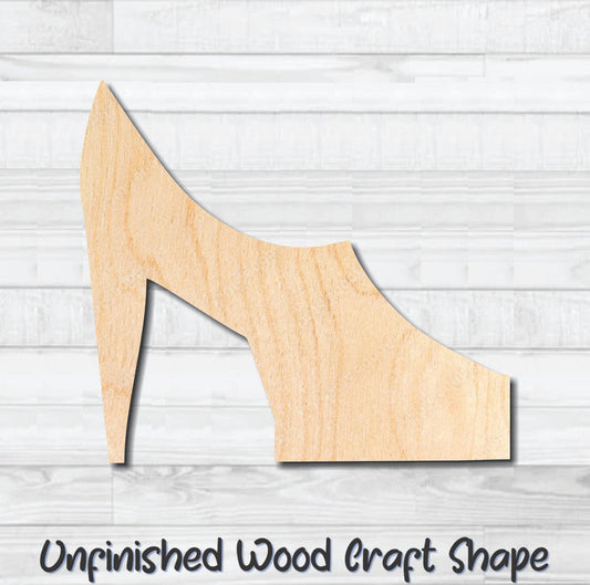 Stiletto Shoes Unfinished Wood Shape Blank Laser Engraved Cutout Woodcraft Craft Supply