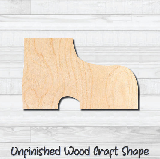Rubber Boot Shoes Unfinished Wood Shape Blank Laser Engraved Cutout Woodcraft Craft Supply