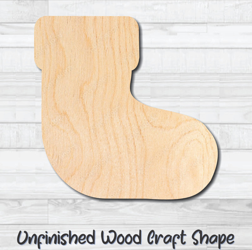 Socks Stocking Unfinished Wood Shape Blank Laser Engraved Cutout Woodcraft Craft Supply