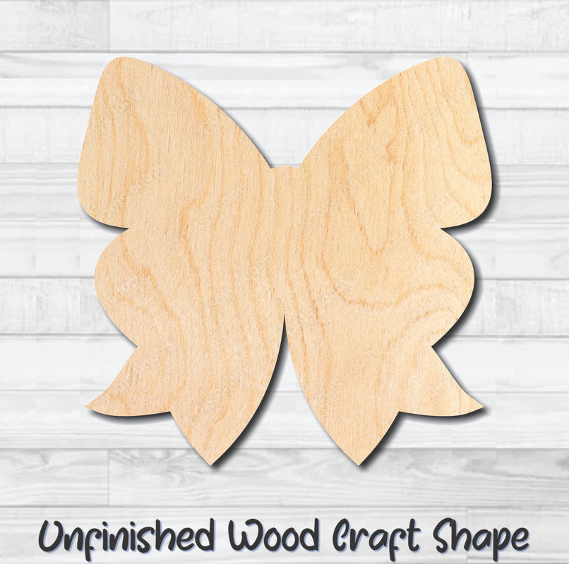 Bow 6 Unfinished Wood Shape Blank Laser Engraved Cutout Woodcraft Craft Supply