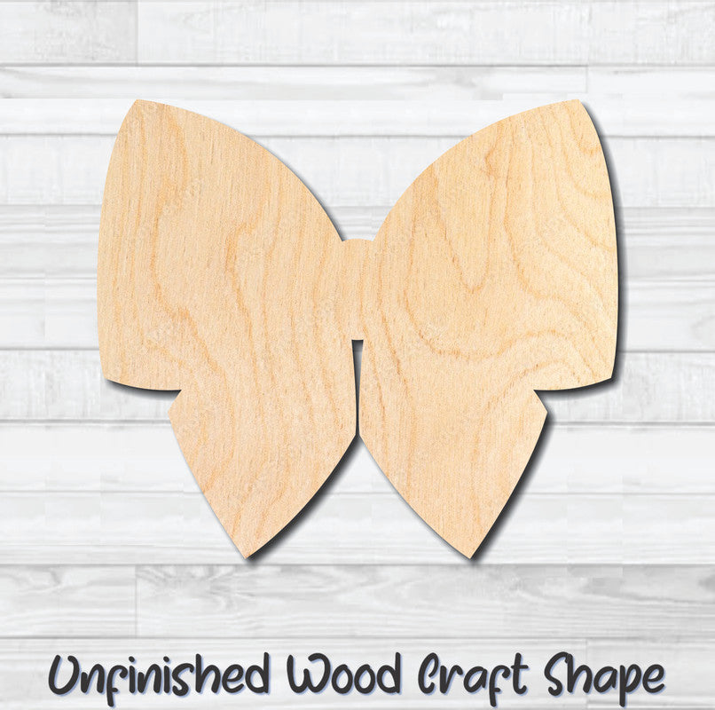 Bow 7 Unfinished Wood Shape Blank Laser Engraved Cutout Woodcraft Craft Supply