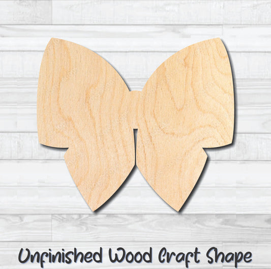 Bow 7 Unfinished Wood Shape Blank Laser Engraved Cutout Woodcraft Craft Supply
