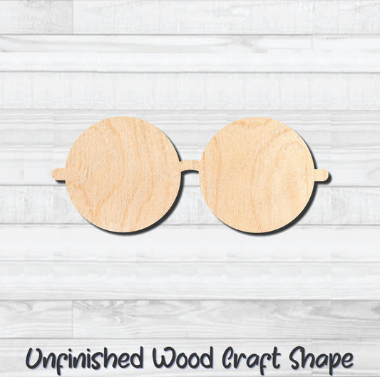 Sunglasses Round Unfinished Wood Shape Blank Laser Engraved Cutout Woodcraft Craft Supply