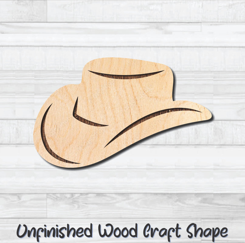 Cowboy Hat 2 Unfinished Wood Shape Blank Laser Engraved Cutout Woodcraft Craft Supply