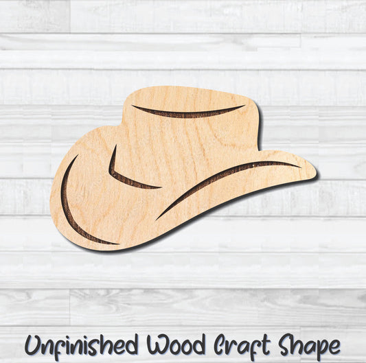 Cowboy Hat 2 Unfinished Wood Shape Blank Laser Engraved Cutout Woodcraft Craft Supply