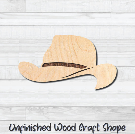 Cowboy Hat 9 Unfinished Wood Shape Blank Laser Engraved Cutout Woodcraft Craft Supply