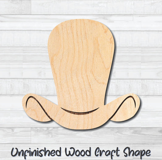 Cowboy Hat 10 Unfinished Wood Shape Blank Laser Engraved Cutout Woodcraft Craft Supply