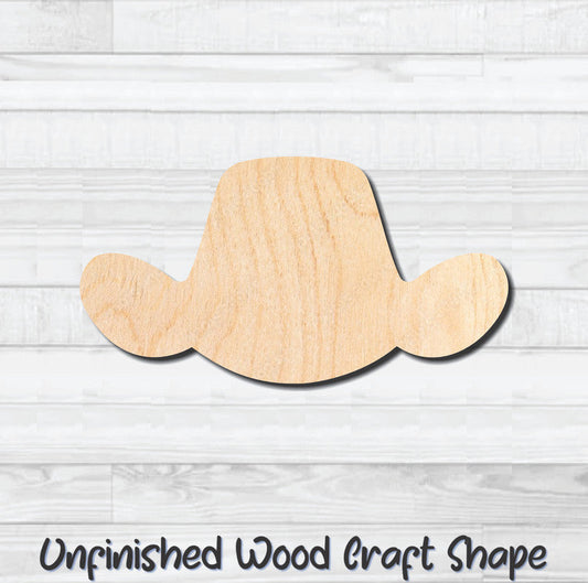 Cowboy Hat 13 Unfinished Wood Shape Blank Laser Engraved Cutout Woodcraft Craft Supply