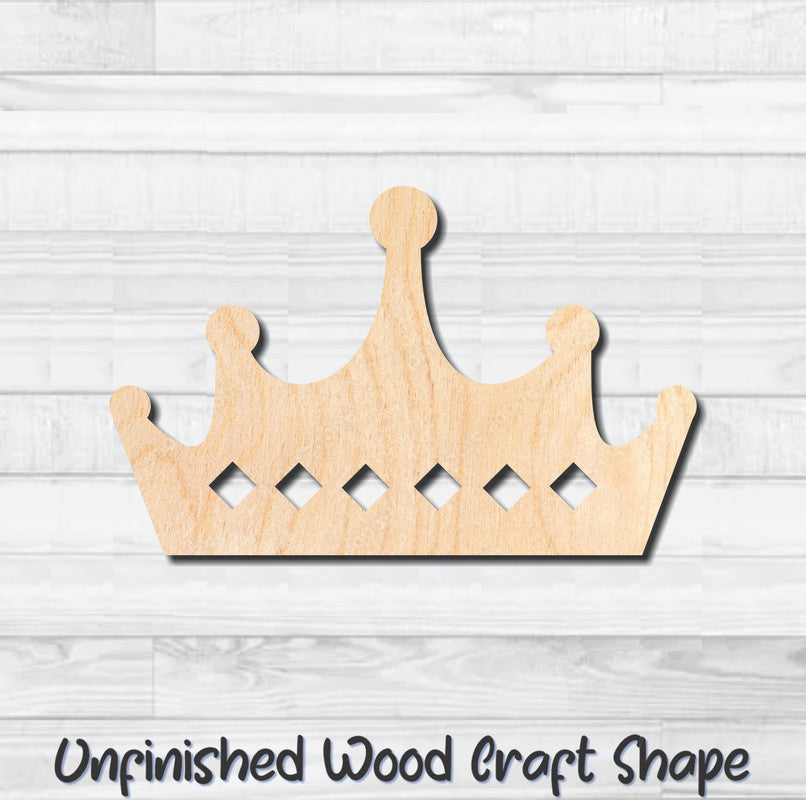 Princess Crown 1 Unfinished Wood Shape Blank Laser Engraved Cut Out Woodcraft Craft Supply