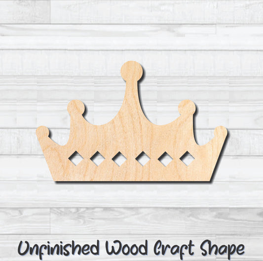 Princess Crown 1 Unfinished Wood Shape Blank Laser Engraved Cut Out Woodcraft Craft Supply