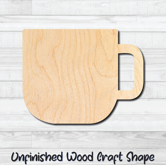 Coffee Tea Cup Mug 1 Unfinished Wood Shape Blank Laser Engraved Cut Out Woodcraft Craft Supply